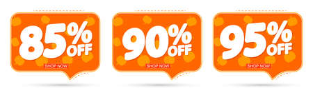 Set sale banners design template, discount tags. Set promo icons for online stores, vector illustrationのイラスト素材