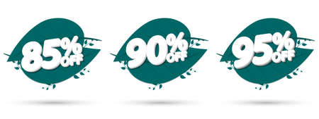 Set sale banners design template, discount tags. Set promo icons for online stores, vector illustrationのイラスト素材