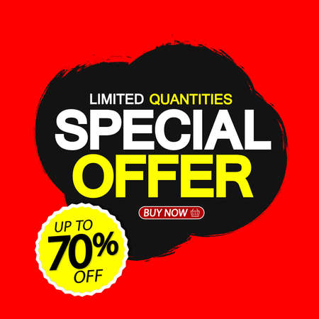 Sale 70% off, banner design template, discount tag, special offer, big deal, lowest price, promotion...
