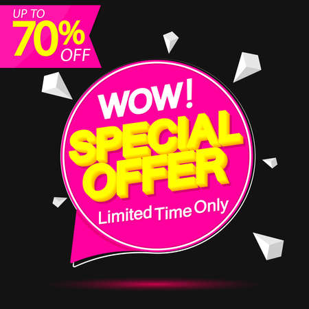 Sale 70% off, banner design template, discount tag, special offer, big deal, lowest price, promotion poster, vector illustrationのイラスト素材