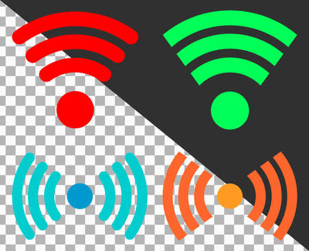 Wi Fi icons, set communication signs, graphic design template, vector illustrationのイラスト素材