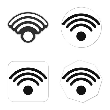 Wi Fi icons, set communication signs, graphic design template, vector illustrationのイラスト素材
