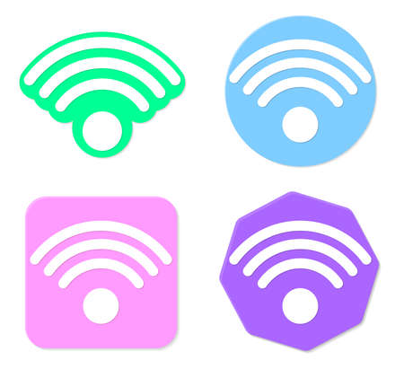 Wi Fi icons, set communication signs, graphic design template, vector illustrationのイラスト素材