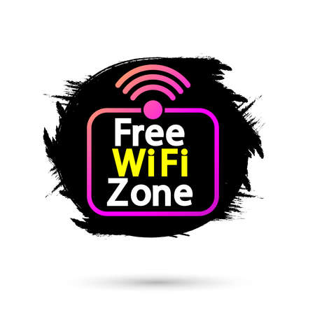 Wi Fi zone icon, flat graphic design template, communication sign, vector illustrationのイラスト素材