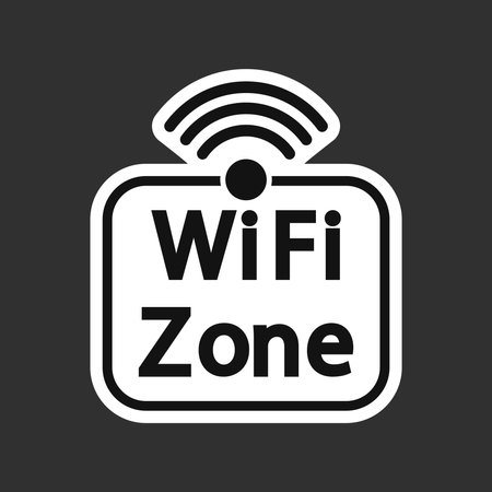 Wi Fi zone icon, flat graphic design template, communication sign, vector illustrationのイラスト素材