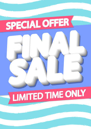 Final Sale, poster design template, discount banner, vector illustrationのイラスト素材