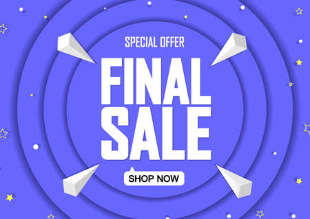 Final Sale, poster design template, discount banner, vector illustrationのイラスト素材