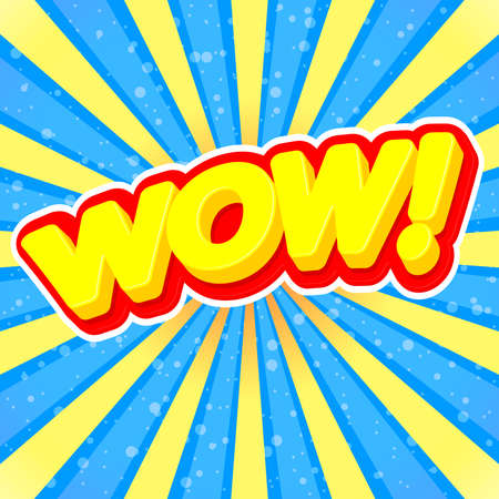 Wow, poster design template, vector illustrationのイラスト素材