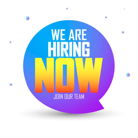 We are Hiring Now, banner design template, join our team, vector illustrationのイラスト素材
