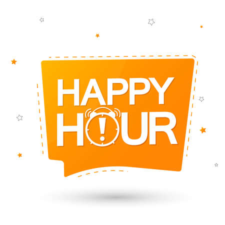 Happy Hour, banner design template, sale tag, vector illustrationのイラスト素材