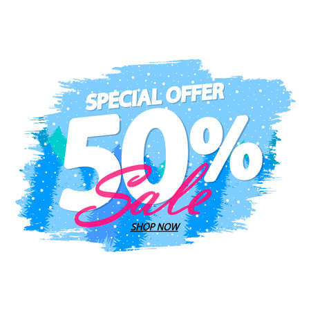Sale 50% off, banner design template, discount tag, app icon, vector illustrationのイラスト素材