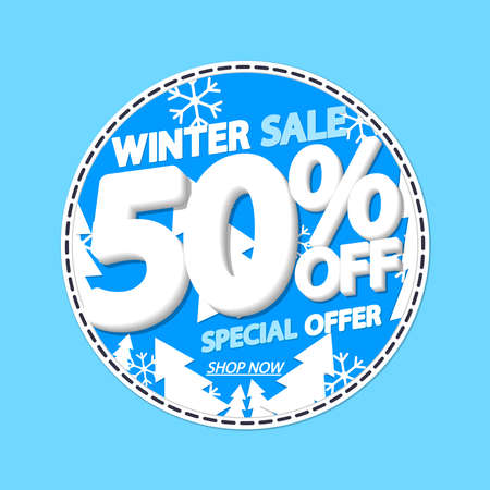 Sale 50% off, banner design template, discount tag, app icon, vector illustrationのイラスト素材