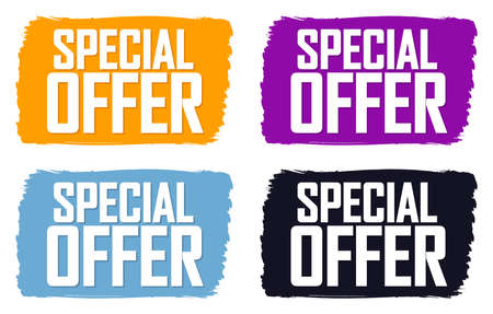 Special Offer tags, set sale banners design template, vector illustrationのイラスト素材