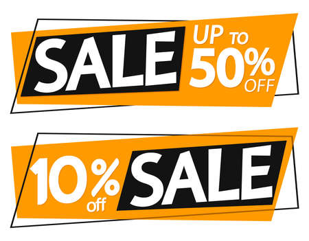 Sale 50% off, banner design template, discount tag, app icon, vector illustrationのイラスト素材