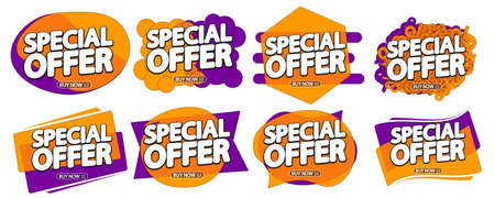 Special Offer tags, set sale banners design template, vector illustrationのイラスト素材