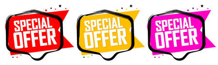 Special Offer tags, set sale banners design template, vector illustrationのイラスト素材