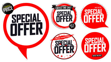 Special Offer tags, set sale banners design template, vector illustrationのイラスト素材