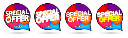 Special Offer tags, set sale banners design template, vector illustrationのイラスト素材