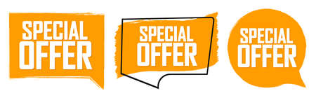 Special Offer tags, set sale banners design template, vector illustrationのイラスト素材