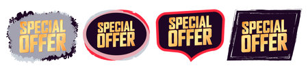 Special Offer tags, set sale banners design template, vector illustration