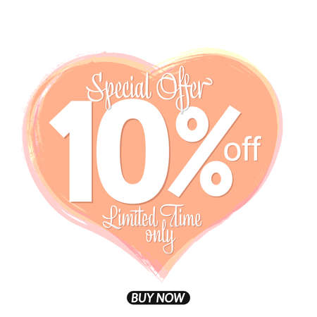 Sale 10% off, discount banner design template, promo tag, vector illustrationのイラスト素材