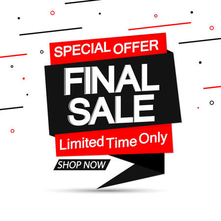 Final Sale, discount banner design template, retail tag, promotion poster, vector illustrationのイラスト素材