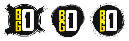 BOGO tags, set sale banners design template, discount badge collection, vector illustrationのイラスト素材