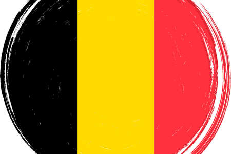 Flag of Belgium, banner with grunge brush, vector illustrationのイラスト素材