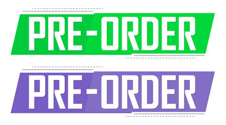 Set Pre-Order Sale banners design template, discount tags, vector illustrationのイラスト素材