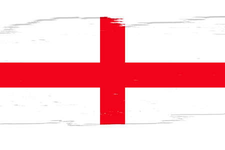 Flag of England, banner with grunge brush, vector illustration. Background in national original colors.のイラスト素材