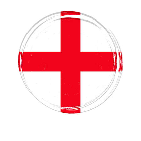 Flag of England, banner with grunge brush, vector illustration. Background in national original colors.のイラスト素材