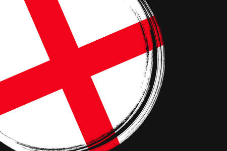 Flag of England, banner with grunge brush, vector illustration. Background in national original colors.のイラスト素材