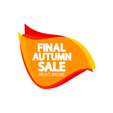 Autumn Sale, discount poster design template. Promotion banner for shop or online store, vector illustration.のイラスト素材