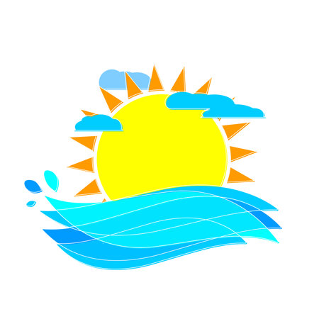 Sun icon, graphic design template, vector illustrationのイラスト素材