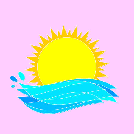 Sun icon, graphic design template, vector illustrationのイラスト素材