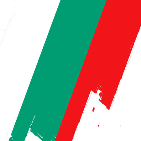 Bulgarian flag, banner with grunge brush. Background in national original colors. Vector illustration.のイラスト素材