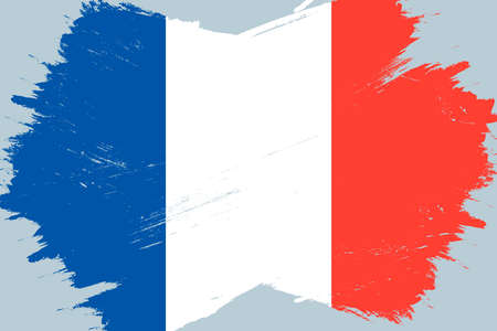 French flag, banner with grunge brushのイラスト素材