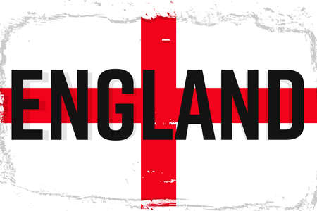England flag, banner with grunge brush.のイラスト素材