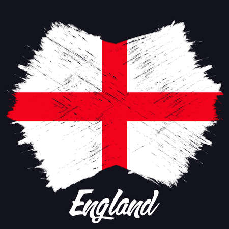 England flag, banner with grunge brush.のイラスト素材