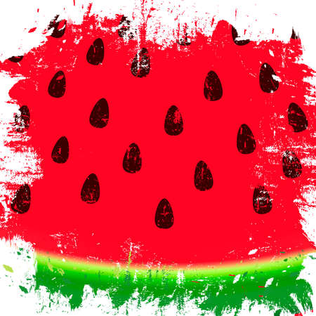 Juicy background with copy space for text, poster design template, landing page, sweet watermelon banner, vector illustrationのイラスト素材