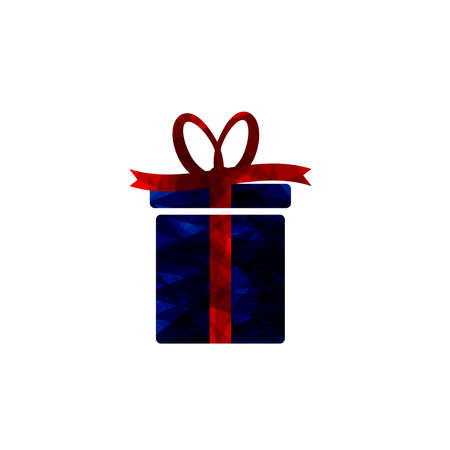 Gift box icon, flat graphic design template, Christmas present, Xmas symbol, Birthday surprise, vector illustrationのイラスト素材