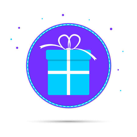Gift box icon, flat graphic design template, Christmas present, Xmas symbol, Birthday surprise, vector illustrationのイラスト素材