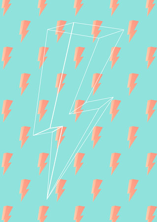 Abstract background, lighting bolt, poster design template. Colorful pattern with thunderbolt, vector illustrationのイラスト素材
