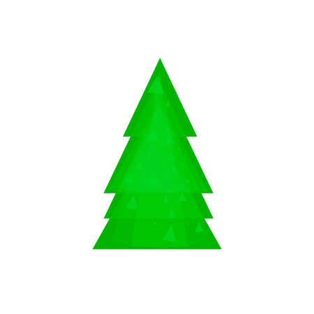 Christmas tree icon, isolated Xmas fir symbol, graphic design template, vector illustrationのイラスト素材