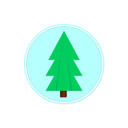 Christmas tree icon, isolated Xmas fir symbol, graphic design template, vector illustrationのイラスト素材