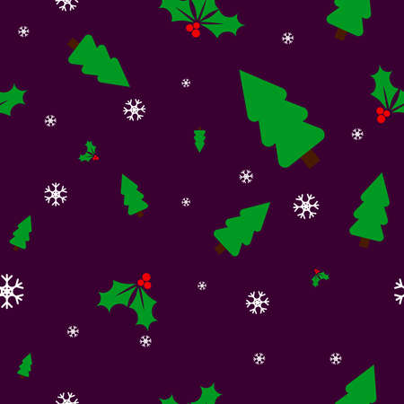 Christmas seamless pattern, Xmas poster design template, vector illustration