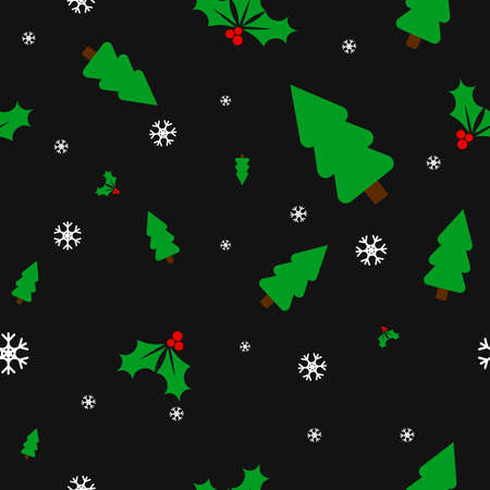 Christmas seamless pattern, Xmas poster design template, vector illustrationのイラスト素材