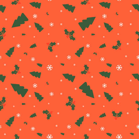 Christmas seamless pattern, Xmas poster design template, vector illustrationのイラスト素材