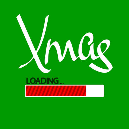 Xmas joy is coming, progress loading bar, poster design template, vector illustrationのイラスト素材