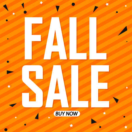 Autumn Sale, discount poster design template, store offer banner. Fall season shopping, promotion banner, vector illustration.のイラスト素材